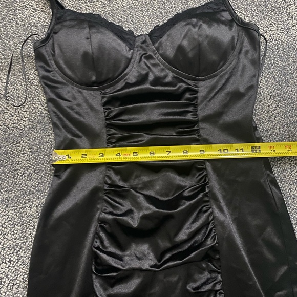 Windsor Black Satin Lace Chemise - Picture 7 of 9